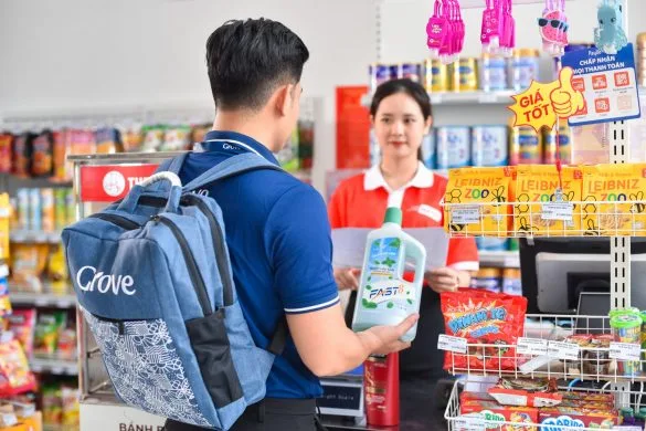 Ảnh chụp nhân viên chào hàng