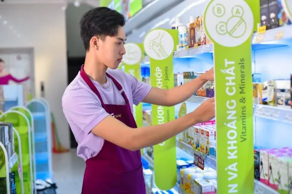 Chụp ảnh nhân viên siêu thị kiểm tra hàng